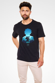 Dabi Baskılı Unisex Siyah Tişört - Tshirt