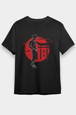 Dabi Baskılı Unisex Siyah Tişört - Tshirt