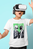 Daft Punk Baskılı Beyaz Unisex Çocuk Tişört