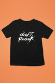 Daft Punk Baskılı Siyah Unisex Çocuk Tişört