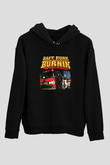 Daft Punk Baskılı Unisex Siyah Hoodie