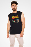 Daft Punk Baskılı Unisex Siyah Kolsuz Tişört