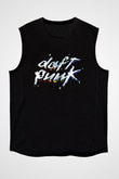Daft Punk Baskılı Unisex Siyah Kolsuz Tişört