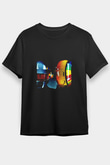 Daft Punk Baskılı Unisex Siyah Tişört