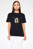 Daft Punk Baskılı Unisex Siyah Tişört