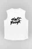 Daft Punk Beyaz Unisex Kolsuz Tişört