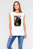 Daft Punk Beyaz Unisex Kolsuz Tişört