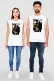 Daft Punk Beyaz Unisex Kolsuz Tişört