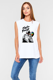 Daft Punk Beyaz Unisex Kolsuz Tişört
