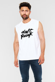 Daft Punk Beyaz Unisex Kolsuz Tişört