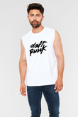 Daft Punk Beyaz Unisex Kolsuz Tişört