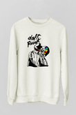 Daft Punk Beyaz Unisex Sweatshirt