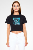 Daft Punk Siyah  Crop Top Tişört