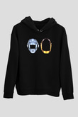 Daft Punk Siyah Unisex Hoodie
