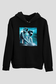 Daft Punk Siyah Unisex Kapüşonlu Sweatshirt