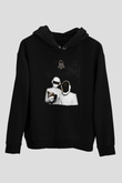 Daft Punk Siyah Unisex Kapüşonlu Sweatshirt