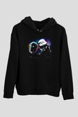 Daft Punk Siyah Unisex Kapüşonlu Sweatshirt