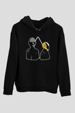 Daft Punk Siyah Unisex Kapüşonlu Sweatshirt