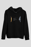 Daft Punk Siyah Unisex Kapüşonlu Sweatshirt