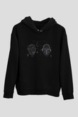 Daft Punk Siyah Unisex Kapüşonlu Sweatshirt