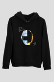 Daft Punk Siyah Unisex Kapüşonlu Sweatshirt