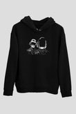Daft Punk Siyah Unisex Kapüşonlu Sweatshirt