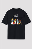 Daft Punk Siyah Unisex Oversize Tişört T-Shirt