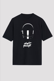 Daft Punk Siyah Unisex Oversize Tişört T-Shirt