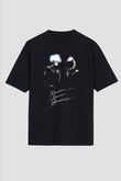 Daft Punk Siyah Unisex Oversize Tişört T-Shirt