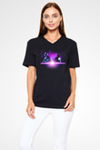 Daft Punk Siyah Unisex V Yaka Tişört