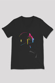Daft Punk Siyah Unisex V Yaka Tişört