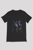 Daft Punk Siyah Unisex V Yaka Tişört T-Shirt