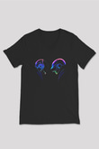 Daft Punk Siyah Unisex V Yaka Tişört T-Shirt