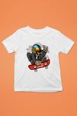 Daftpunk Skater Baskılı Unisex Beyaz Çocuk Tişört