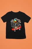 Daftpunk Skater Baskılı Unisex Siyah Çocuk Tişört