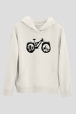 Dağ BisikletiBeyaz  Unisex Hoodie