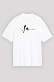 Dağcılık Baskılı Unisex Beyaz Oversize Tişört - Tshirt