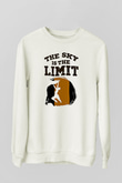 Dağcılık Baskılı Unisex Ekru Sweatshirt