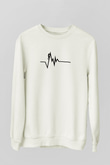 Dağcılık Baskılı Unisex Ekru Sweatshirt