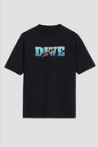 Dağcılık - Mountaineering Baskılı Unisex Siyah Oversize Tişört