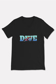 Dağcılık - Mountaineering Baskılı Unisex Siyah V Yaka Tişört