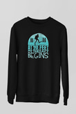 Dağcılık - Mountaineering Baskılı Unisex Siyah Sweatshirt
