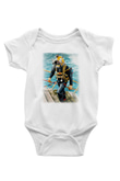 Dalgıç Baskılı Beyaz Unisex Bebek Body - Zıbın