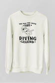 Dalgıç Beyaz Unisex Sweatshirt