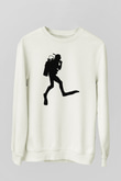 Dalgıç Beyaz Unisex Sweatshirt