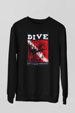 Dalgıç Siyah Unisex Sweatshirt
