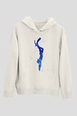 Dalgıçlık Baskılı Unisex Ekru Hoodie