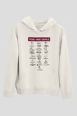 Dalgıçlık Baskılı Unisex Ekru Hoodie