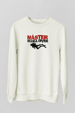 Dalgıçlık Baskılı Unisex Ekru Sweatshirt