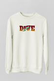 Dalgıçlık Baskılı Unisex Ekru Sweatshirt